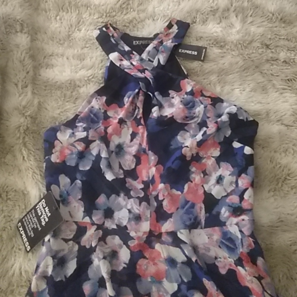 Express floral halter dress sz 2 NWT